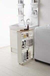 Home Tower Rolling Slim Storage Cart With Handle White