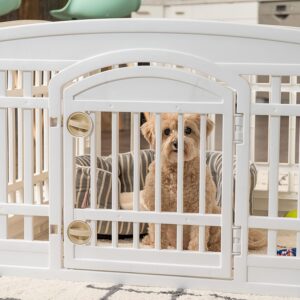 IRIS USA Dog Playpen - Pet Exercise Pen with Door